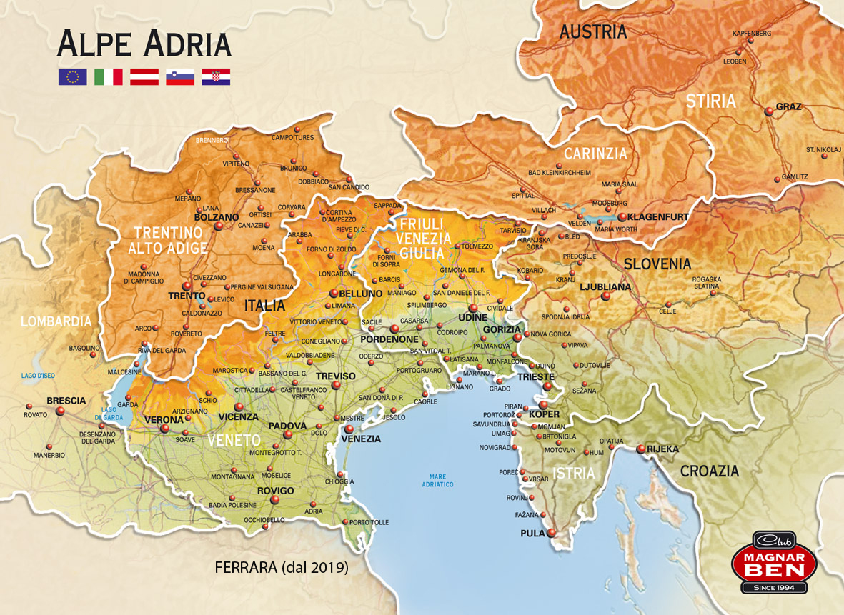cartina alpe adria 2018-2019